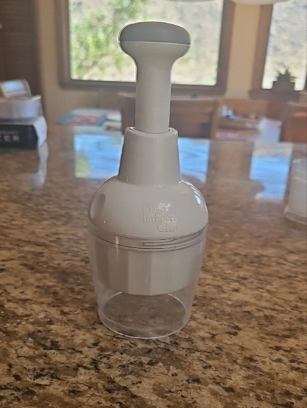 Pampered Chef manual Hand Food Chopper &  Measuring Cup